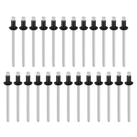 

Uxcell 4mm x 6.4mm Nylon Blind Rivets for PC Board Bumper Trim Retainer Black 25Pack