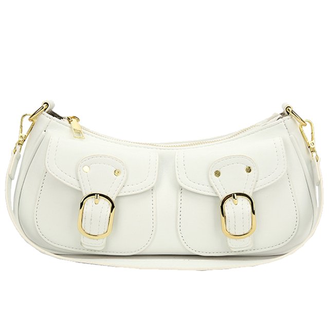 Bolso de mano para mujer Bolso de viaje femenino simple de PU de gran capacidad (Blanco)