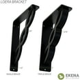 thumbnail image 2 of Ekena Millwork 1 1/2"W x 10"D x 12"H Loera Wrought Iron Bracket, (Single center brace), Powder Coated Black, 2 of 7