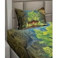 thumbnail image 2 of Ambesonne Nature Fitted & Top Sheet Set with Sham, Latent Pavillion Cliff, Multicolor, 2 of 4