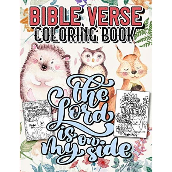 Pre-Owned Bible Verse Coloring Book: A Fun Christian Coloring Gift Book for Adults & Kids with Inspirational Bible Verse Quotes, Stress Relieving Animal Designs and Motivational Scripture to Doodle and Colour