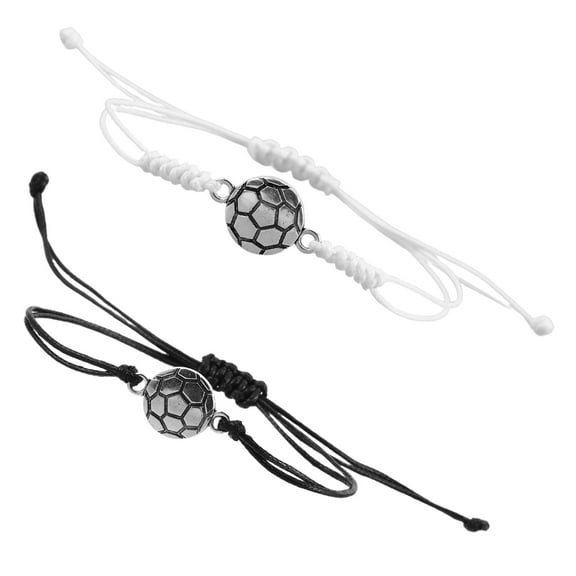 HOMEMAXS 2pcs Soccer Friendship Bracelets Football Team Bracelet Handwoven Soccer Braided Bracelets for Soccer Fans Jewelry Accessories