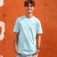 thumbnail image 4 of Dalix Espresso Martini Midweight Garment Dye Soft Tee Short Sleeve Cotton Shirt Mens in Sky Blue S Small, 4 of 5