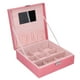 thumbnail image 3 of Caja de joyería de cuero artificial rosa reloj joyería embalaje contenedor titular para niñas, 3 of 8