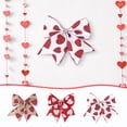 thumbnail image 2 of KOYPTL 6 Pcs Valentines Day Tree Bows Decorations with Pink Heart Decor 6*4.5 Inch Cloth Fabric Wrapping Bows for Valentines Day Gifts Wedding Holiday Party Home Decor, 2 of 5