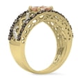 thumbnail image 2 of Dazzlingrock Collection 14K Cushion Morganite & Round Champagne & White Diamond Bridal Fashion Ring, Yellow Gold, Size 8.5, 2 of 3