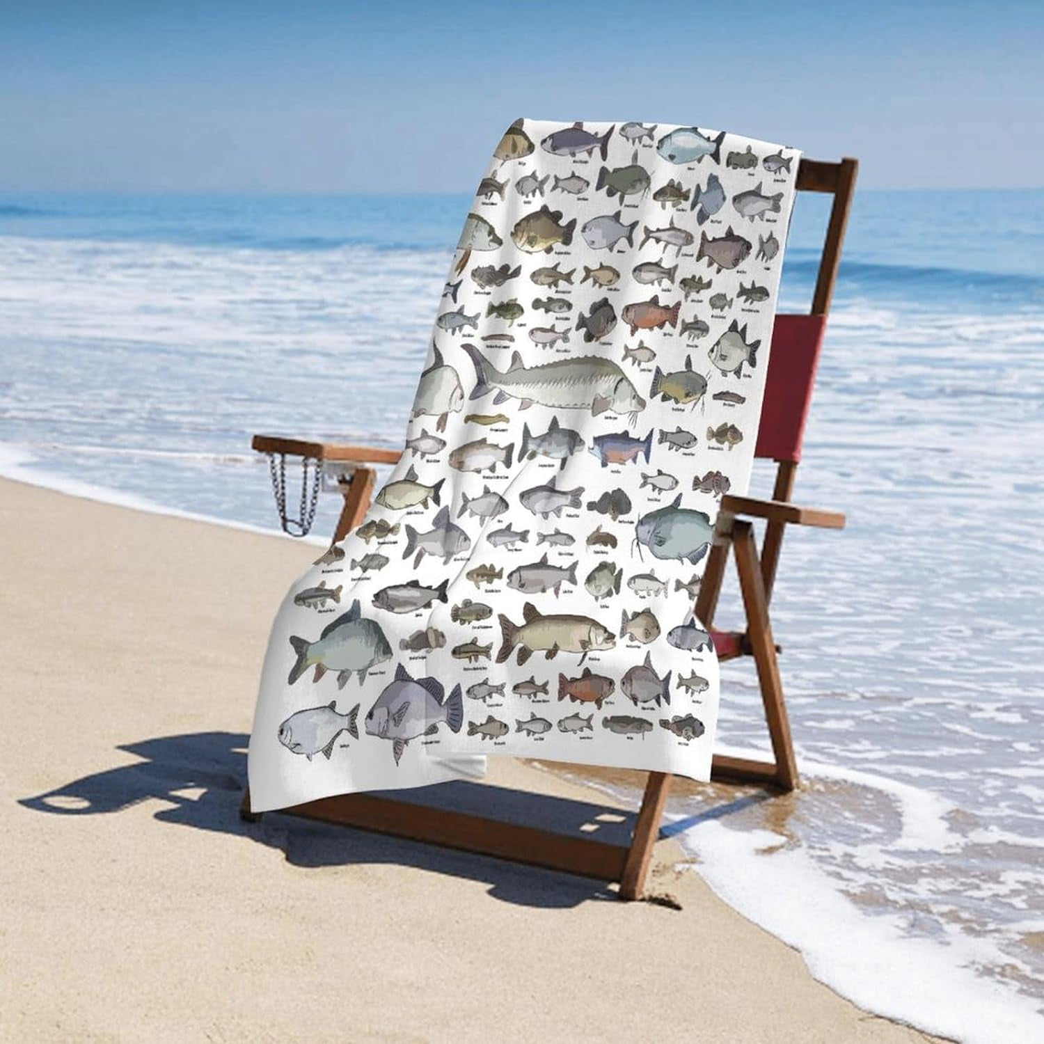 Men Women for Sea Fish Pattern Bath Towel, Beach Towel, Large Pool Towels, Quick Dry Bath Towel, Light Travel Towel, Blankets, Throw Blanket for Couch