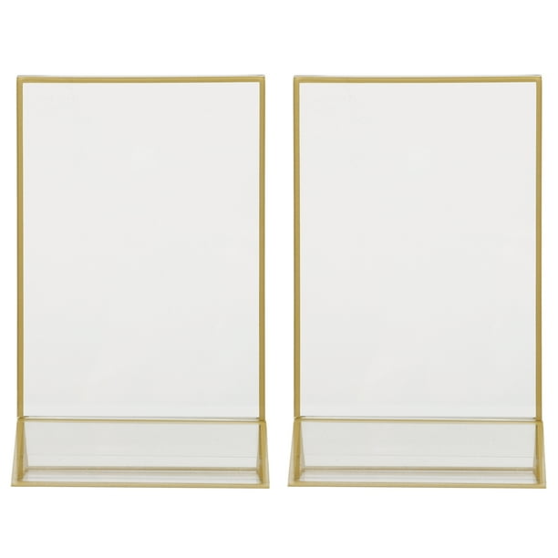 2 soportes de acrílico para menú de mesa, soporte para menú, soporte para fotos, soporte de exhibición vertical para bodas, restaurantes y decoración de eventos.
