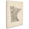 thumbnail image 2 of Trademark Fine Art "Old Sheet Music Map of Minnesota" Canvas Art by Michael Tompsett, 2 of 3
