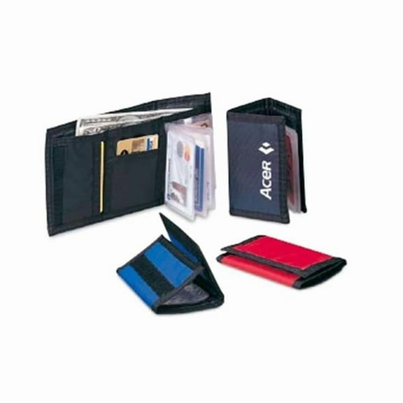 T-A Premium 11-888 5 x 3.25 in. Tri-Fold Nylon Wallet - Assorted Color