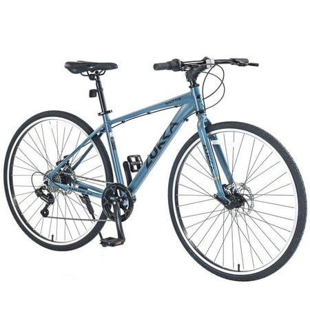 Shimano 7 Speed Hybrid Bike Aluminum Alloy Frame Double Disc Brakes 700C Road Bike For men women's City Bicycle