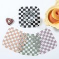 thumbnail image 3 of 4pcs cute plaid PVC coasters, creative insulation cups mat., 3 of 5