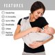 thumbnail image 2 of Portabebés de Cuby Algodón Natural Baby Sling Extra Cómodo Gris, 2 of 3