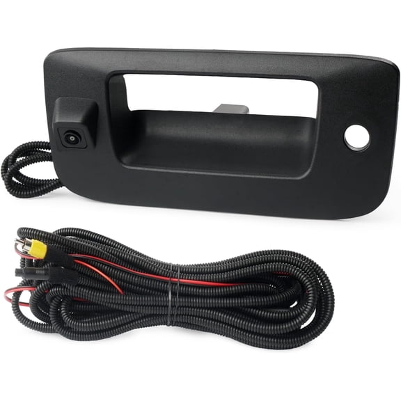 Tailgate Handle Backup Camera Compatible with 2007-2014 Chevy Silverado GMC Sierra 1500 2500 3500 HD with Waterproof Rear View Camera with Keyhole, Tailgate Handle Backup Kit Replaces# 22755304