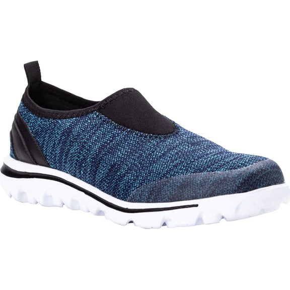 Women's Propet TravelActiv Slip On Sneaker Blue Heather Mesh 9.5 4E