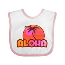 Inktastic Pink Aloha Palm Girls Baby Bib