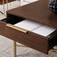 thumbnail image 3 of SAFAVIEH Pierre Contemporary 2 Drawer Coffee Table, Walnut/Gold (42 in. W x 22 in. D x 18 in. H), 3 of 14