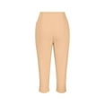 thumbnail image 5 of CFLVAEK Capri Slacks for Women Dressy Casual High Waisted Capris Pants Slim Fit Straight Leg Work Crop Pants Solid Color Office Business Capris Pant Beige XXXL, 5 of 7