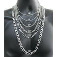 thumbnail image 3 of Silver Cuban Curb Chain Necklaces for Men and Women Stainless Steel, 3 of 10