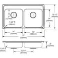thumbnail image 2 of Elkay LRAD3319505 Lustertone Classic 33 x 19-1/2 x 5 Equal Double Bowl Drop-in ADA Sink, 5 Holes, Stainless, 2 of 7