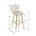 thumbnail image 4 of Accent Chair Velvet Upholstered Bar Stool Chair with Sturdy Metal Legs and Footrest,Counter Height Chair with Soft Back for Living Room Dining Room Bedroom Office Room， Ivory, 4 of 7