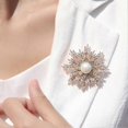 thumbnail image 2 of Zircon Snowflake Brooch Cardigan Suit Brooch Decor Delicate Snowflake Brooch (Golden), 2 of 3