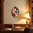 thumbnail image 4 of Canvas Wall Art Cartoon Hand Drawn Ice Cream Doodles Seamless Cones Cupcakes Lollipops Oval Framed Canvas Prints Vintage Wall Hanging Decor for Home Decorations 8.6"x11.4", 4 of 7