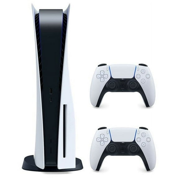 Restored Sony CFI1015A Playstation 5 Disc Version with Extra DualSense Wireless Controller, Black and White (Refurbished)