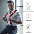 thumbnail image 7 of Mens Suspenders X-Back 2" Wide Adjustable Solid Straight Heavy Duty Clip Suspenders for Men, 7 of 7