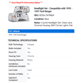 thumbnail image 2 of Headlight Set - Compatible with 1993 - 1997 Ford Ranger 1994 1995 1996, 2 of 3