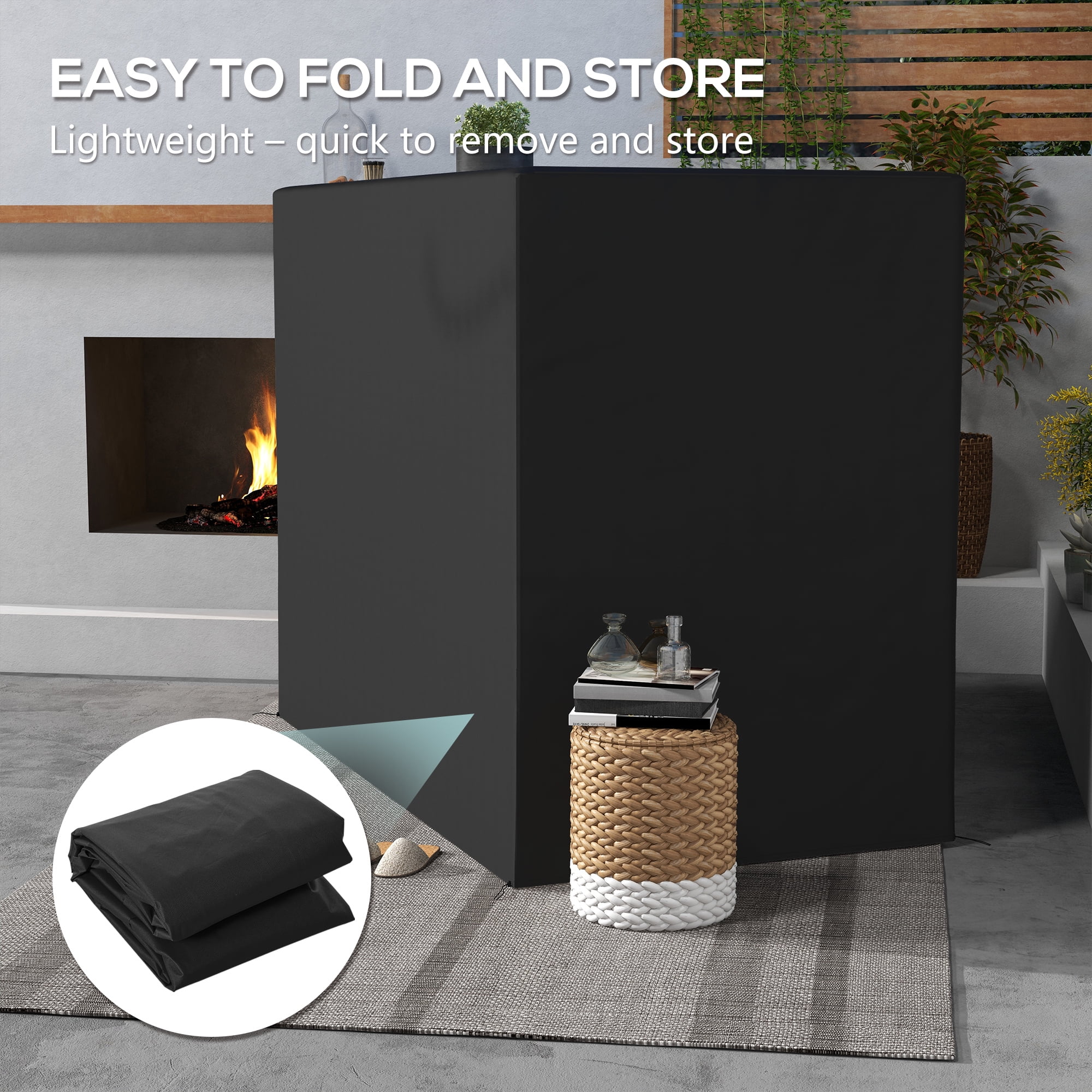 Outsunny 600D Oxford 3-Seater Patio Swing Cover Outdoor Swing Chair Cover Garden Furniture Cover Rain Protection Waterproof Anti-UV, Dark Gray