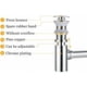 thumbnail image 4 of Sifón de botella redondo contemporáneo para lavabo de baño, diseño redondo moderno con acabado en cromo PVD resistente a la corrosión ácida, construcción de latón macizo para mayor durabilidad y, 4 of 5