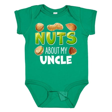 

Inktastic Nuts About My Uncle Peanut Almond Pistachio Gift Baby Boy or Baby Girl Bodysuit