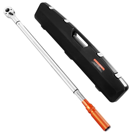 Click Torque Wrench 3/4 Inch Drive 100-600 lbf-ft / 136-814 N.m Dual-Direction Ratchet Head with High Accuracy ±3% Calibration Certificate, Heavy-Duty Alloy Steel Construction with Protective Case
