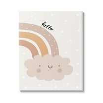 Stupell Industries Hello Earthy Rainbow Nature Painting Gallery Wrapped Canvas Print Wall Art, 30 x 40