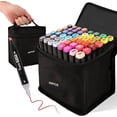 thumbnail image 1 of Juego de rotuladores con alcohol Kebuye, 48 colores, puntas dobles para dibujar, 1 of 9