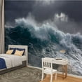 thumbnail image 2 of Peel and Stick Wallpaper ocean wave storm Modern Art Wall Mural Decor Self Adhesive and Removable 100in x 144in, 2 of 8