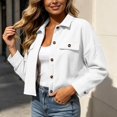 thumbnail image 5 of Lmnyox Women's Crop Jackets Textured Button Down Collared Coats Loose Solid Color Jackets with Pockets, 5 of 9