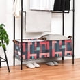 thumbnail image 3 of Yayeee Foldable Storage Basket for Shelves with Handles Set of 2 Waterproof Cloth Bins, Pink Geometric, 3 of 7