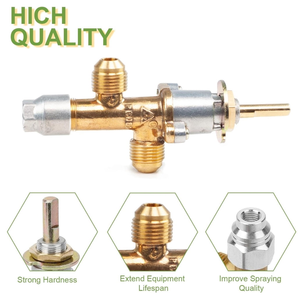 Sinyiin 5Pieces Gas Control Valves and Electrode Igniter Set Metal Texture for Fire Pits