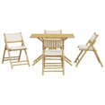 thumbnail image 3 of vidaXL 5 Piece Folding Bistro Set with Cushions Outdoor Table and Chairs Bamboo, 3 of 11