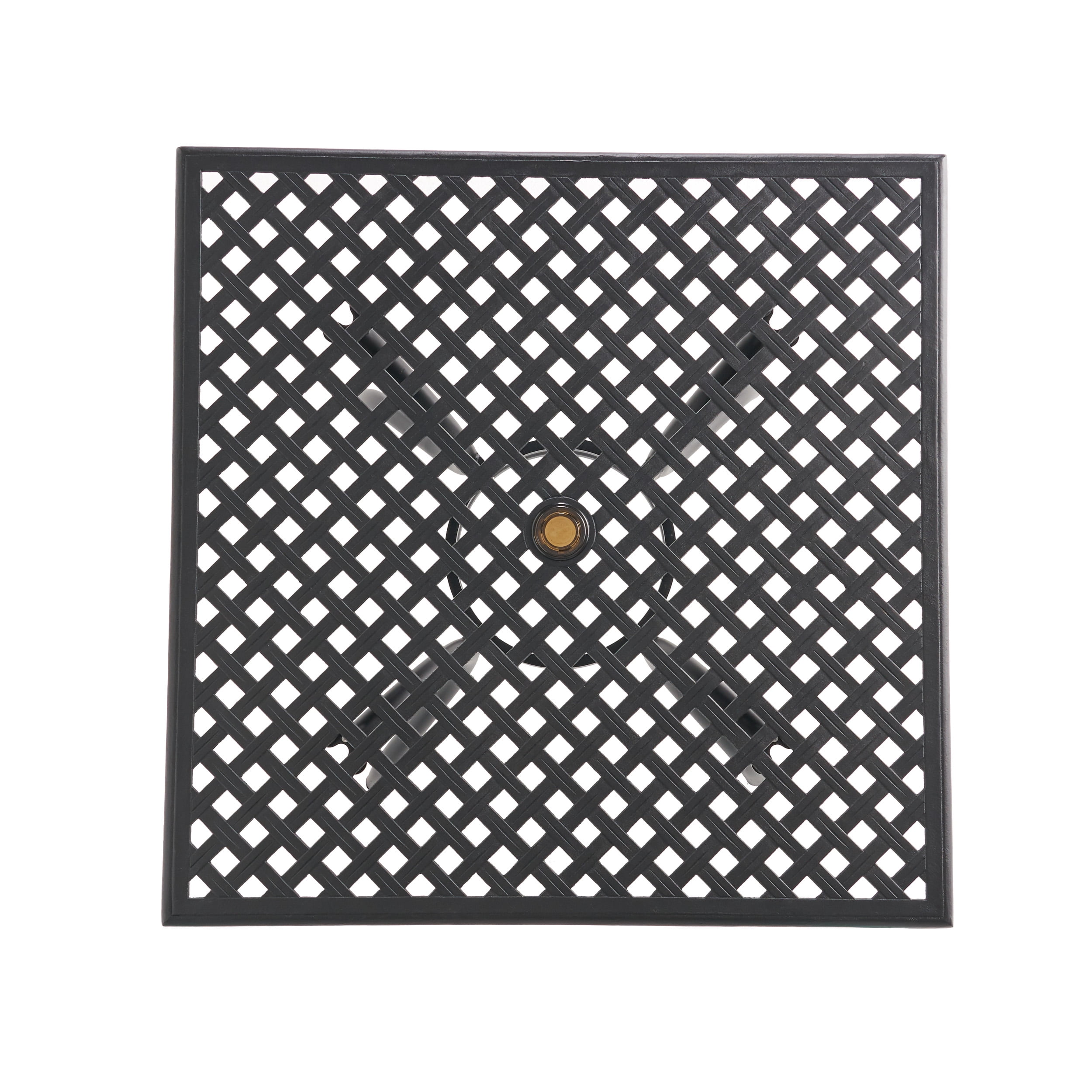 Outdoor Cast Aluminum Square Dining Table 39 Inch, Stable Leisure Desktop for Patio Garden, Black Sand