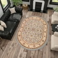 thumbnail image 7 of Sensation Traditional 6.7' x 9.6' Oval Blue and Beige Polypropylene Indoor Area Rug, 7 of 7