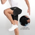 thumbnail image 5 of HKYNLAG Men's Athletic Running Shorts Quick Dry with Zipper Pockets Ice Silk Workout Gym Long Shorts with Zipper Pockets Black XL, 5 of 5