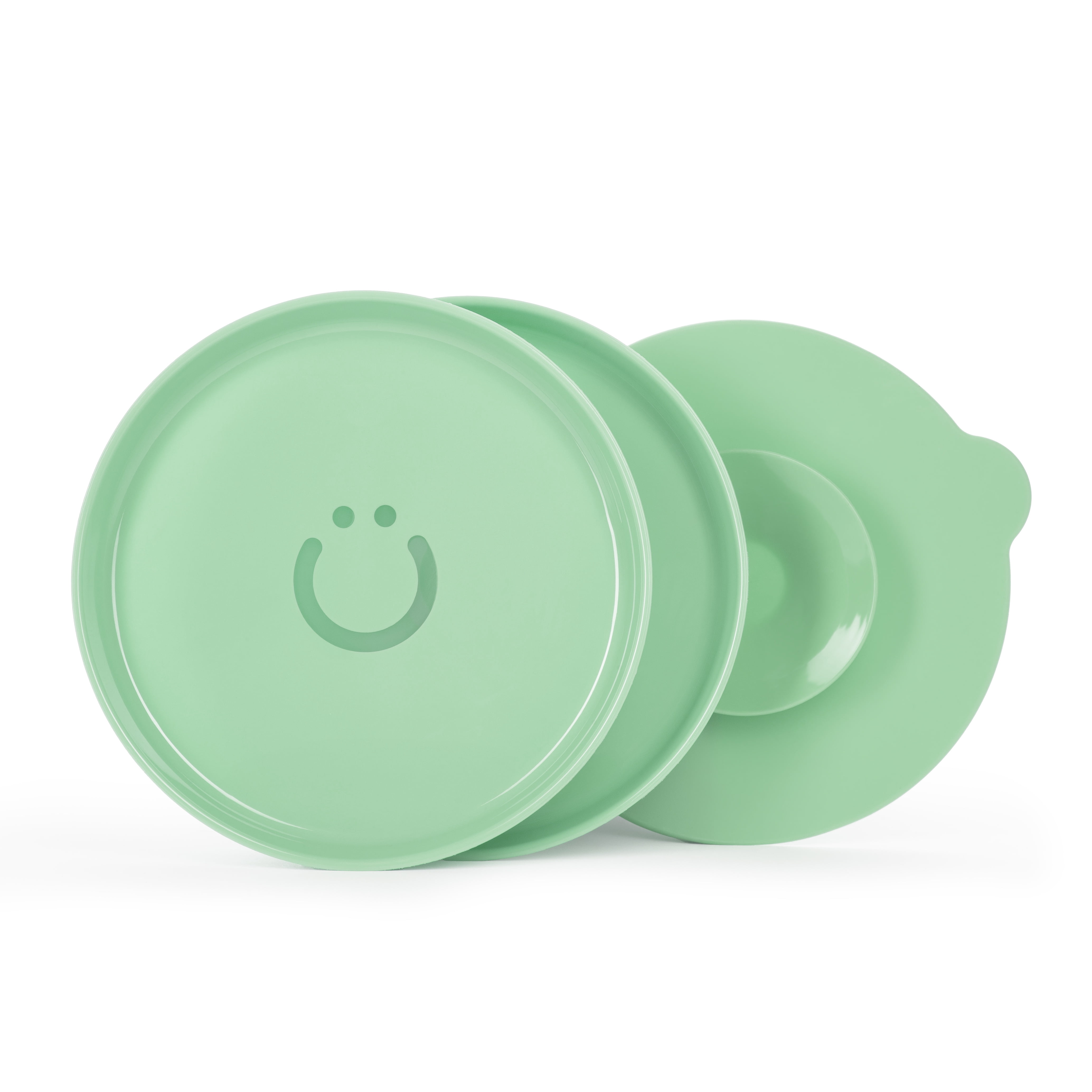 Ubbi Suction Plate Set with Interchangeable Suction Base for Babies and Toddlers, 2 Pack, Sugar Snap Green