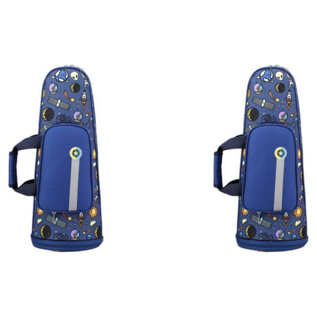 QualitChoice Suona Bag Professional Music Instrument Accessory Splashproof Cartoon Oxford Cloth Pouch Backpack for Carry Concerts Use Blue 2PCS