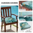 thumbnail image 3 of Outdoor Patio Cushion Covers 2 Pack Teal Abstract Marble Patio Chair Cushion Covers with Ties and Zipper Modern Art Waterproof Outdoor Seat Cushion Covers for Patio Furniture 24"x24", 3 of 7