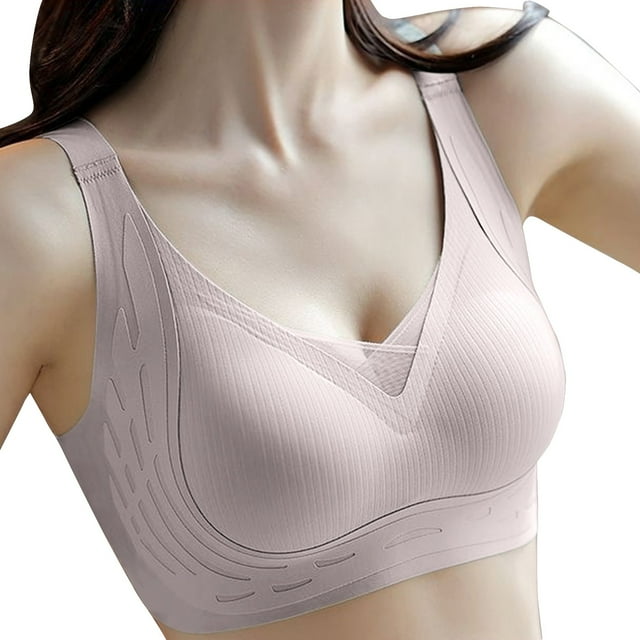 Women's Comfortable Sexy Traceless Bra with Soft Support, Chest Gathered for Lift and Anti-Drop Protection, Secure Closure for Everyday Wear and All Seasons PurpleM