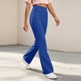 thumbnail image 5 of Womens High Waisted Yoga Pants Straight Leg Leggings Petite Regular, Side Pockets, Slim Fit, Solid Color, Women's Yoga Legging, Bell Bottom,Work Lounge Daily, 5 of 7