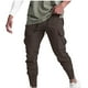 thumbnail image 1 of Pantalones largos para hombre, de color liso, elásticos, ajustados al tobillo, informales, deportivos, transpirables, para hombre, 1 of 3